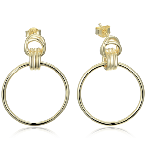 MINET JMAS0297GE00 - Ag925 - Nowoczesne pozłacane kolczyki srebrne pierścienie