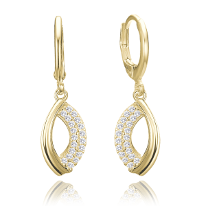 MINET JMAS0309GE00 - Ag925 - Pozłacane eleganckie kolczyki srebrne z białymi cyrkoniami