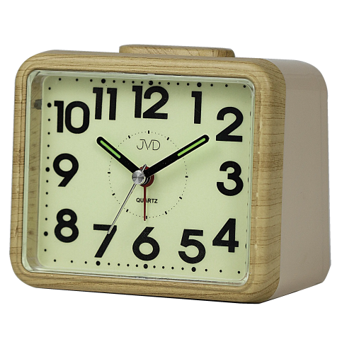 JVD SRP1080.1 - 9x11cm - Jasny brąz - Budzik wskazówkowy