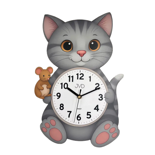 JVD HJ114 - 26,5x39,5cm - KOT - Zegar ścienny