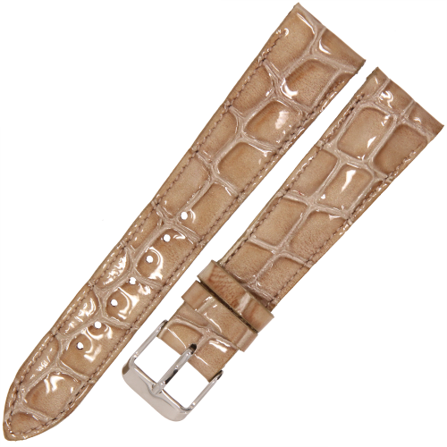 LAVVU Croco Ocala LSAGF22 - 22mm - BEŻOWY - Skórzany pasek do zegarka
