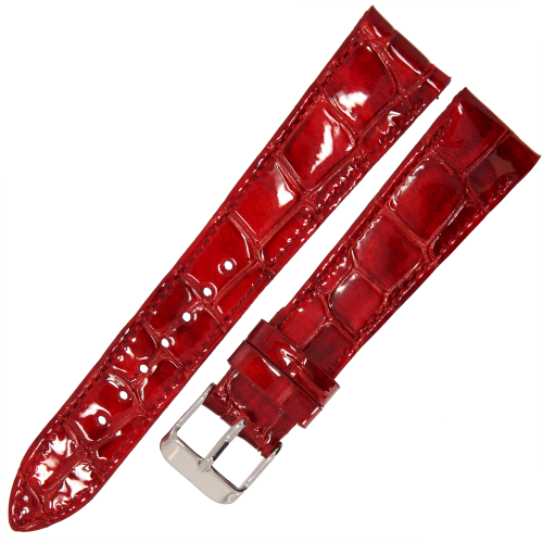 LAVVU Croco Ocala LSAGR18 - 18mm - CZERWONY - Skórzany pasek do zegarka