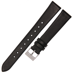 MINET MSLBS16 - 16mm - CZARNY - Skórzany pasek do zegarka