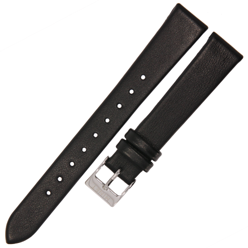 MINET MSLBS16 - 16mm - CZARNY - Skórzany pasek do zegarka
