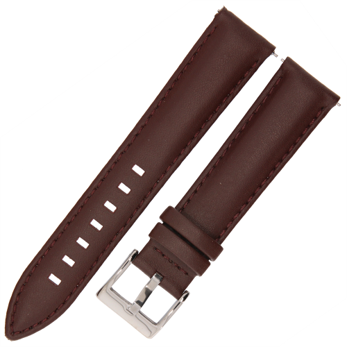 DILOY 330 - CIEMNY BRĄZ - 20mm - Skórzany pasek do zegarka o gładkiej strukturze