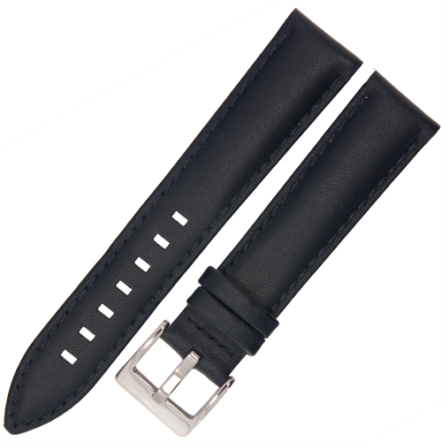 DILOY 330 - GRANATOWY - 20mm - Skórzany pasek do zegarka o gładkiej strukturze