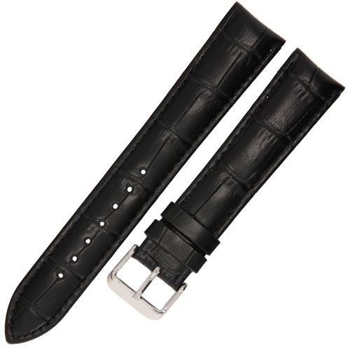 PACIFIC W87XL - CZARNY - 20mm - Skórzany pasek do zegarka