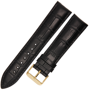 PACIFIC W87L - CZARNY - 22mm - Skórzany pasek do zegarka