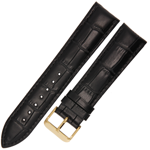 PACIFIC W87L - CZARNY - 22mm - Skórzany pasek do zegarka