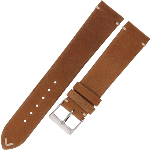 TEKLA GZ71 - 20mm - CIEMNY BEŻOWY - Skórzany pasek do zegarka