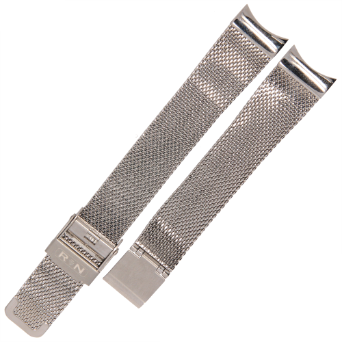 RUBICON RNBE28 - 16mm - Srebrna - Bransoleta do zegarka (mesh 06)