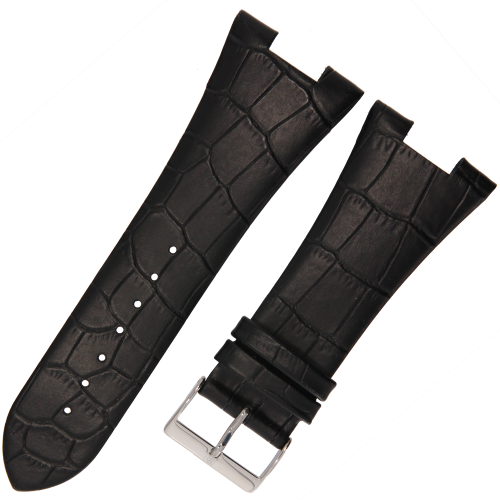 PIERRE RICAUD P21006 - 32/13/22 - CZARNY - Skórzany pasek do zegarka