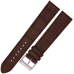 LAVVU Croco XXL LSJXC22 - 22mm - CIEMNY BRĄZ - Skórzany pasek do zegarka