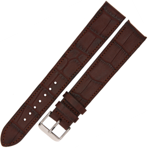 LAVVU Croco XXL LSJXC20 - 20mm - CIEMNY BRĄZ - Skórzany pasek do zegarka