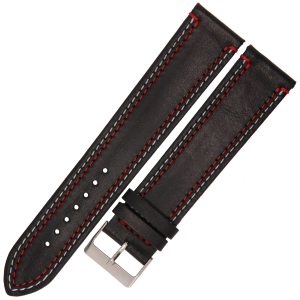 LAVVU Sport XL LSDXB24 - 24mm - CZARNY - Skórzany pasek do zegarka