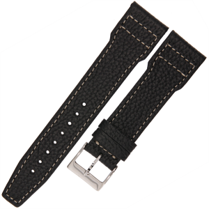 LAVVU Cut LSEAB22 - 22mm - CZARNY - Skórzany pasek do zegarka