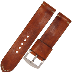 TEKLA PL2-24 - 24mm - Średni brąz - Skórzany pasek do zegarka