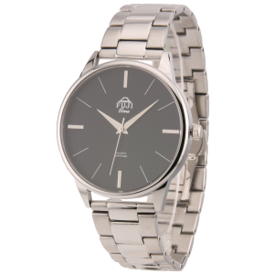 FUJI Time M7140QS - BLACK - Zegarek kwarcowy na bransolecie