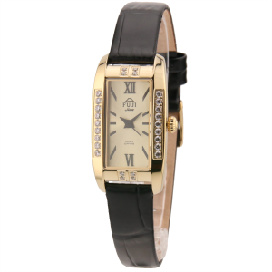 FUJI Time M7135LQG - GOLD - Damski - Zegarek kwarcowy na pasku