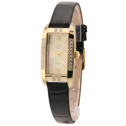 FUJI Time M7135LQG - GOLD - Damski - Zegarek kwarcowy na pasku