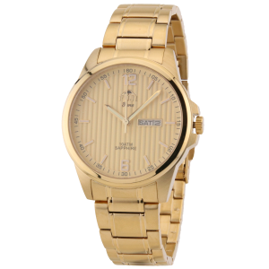 FUJI Time M6103QG - GOLD - Męski - Zegarek kwarcowy na bransolecie