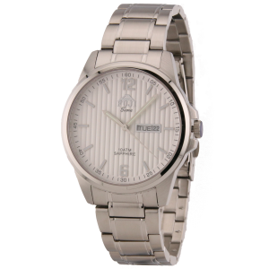 FUJI Time M6103QS - SILVER - Męski - Zegarek kwarcowy na bransolecie