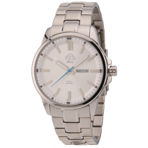 FUJI Time M7103QS - SILVER - Męski - Zegarek kwarcowy na bransolecie