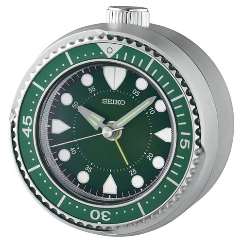 SEIKO QHE207A - 9,7x10,2cm - Budzik wskazówkowy z ruchomym pierścieniem