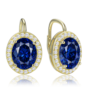 MINET JMAS0329XE00 - Ag925 - Eleganckie pozłacane srebrne kolczyki z granatowymi i białymi cyrkoniami