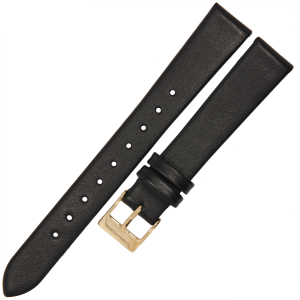 MINET MSLBG14 - 14mm - CZARNY - Skórzany pasek do zegarka