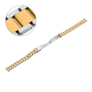 PACIFIC MB151 - Srebrno-Złota - 14mm - Stalowa bransoleta do zegarka