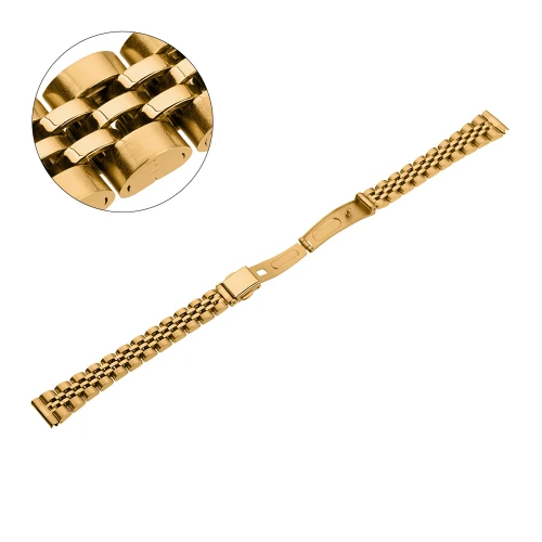 PACIFIC MB150 - Żółto Złoty - 14mm - Stalowa bransoleta do zegarka