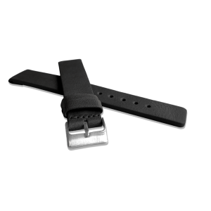 LAVVU LSCXB22 - Plain - 22mm - Czarny - Skórzany pasek do zegarka