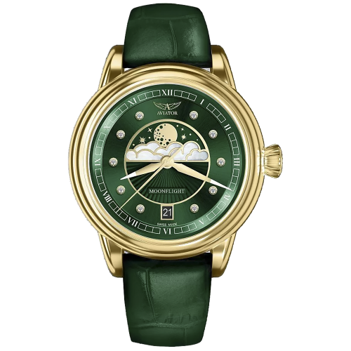 AVIATOR V.1.33.1.391.4-PL - Douglas Moonflight - Damski - Zegarek na bransolecie