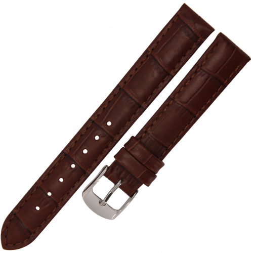 HORIDO 0180 - CIEMNY BRĄZ - 15mm - Skórzany pasek do zegarka