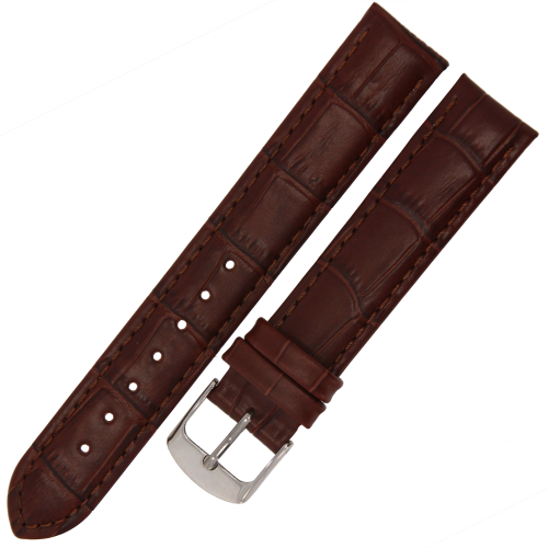 HORIDO 0180 - CIEMNY BRĄZ - 17mm - Skórzany pasek do zegarka