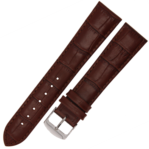 HORIDO 0180L - CIEMNY BRĄZ - 21mm - Skórzany pasek do zegarka