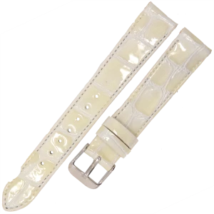 LAVVU Croco Ocala LSAGW18 - 18mm - BIAŁY - Skórzany pasek do zegarka