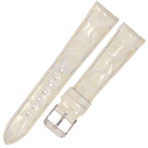 LAVVU Croco Ocala LSAGW22 - 22mm - BIAŁY - Skórzany pasek do zegarka
