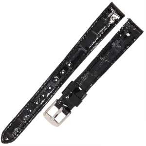 LAVVU Croco Ocala LSAGB12 - 12mm - CZARNY - Skórzany pasek do zegarka