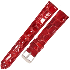 LAVVU Croco Ocala LSAGR16 - 16mm - CZERWONY - Skórzany pasek do zegarka