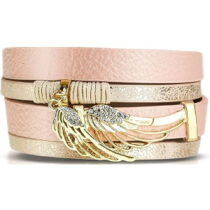 PIERRE RICAUD PR123.1PL - Bransoletka skórzana [PINK / GOLD]