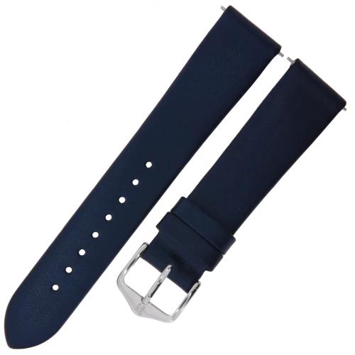 HIRSCH Cashmere M - Niebieski - 18mm - Skórzany pasek do zegarka