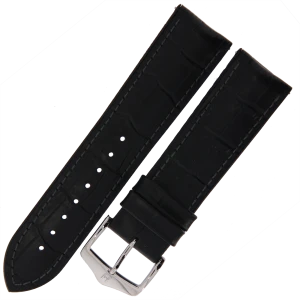 HIRSCH Paul L - CZARNY/Czarny - 23mm - Skórzano-kauczukowy pasek do zegarka