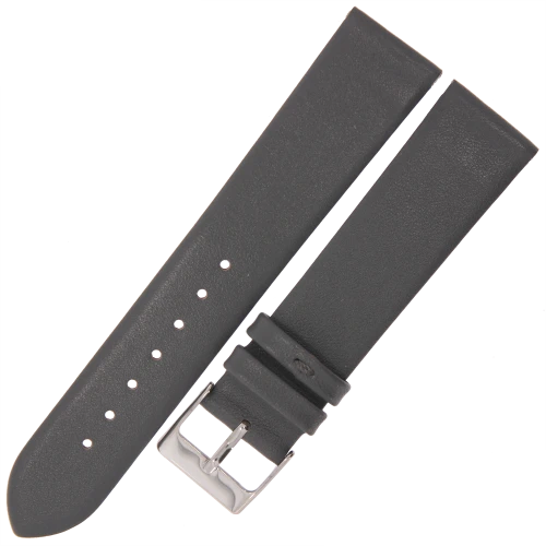 MARTA MG6 - 20mm - Gładki - SZARY - Skórzany pasek do zegarka