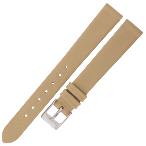 MARTA MG7 - 14mm - Gładki - BEŻOWY - Skórzany pasek do zegarka