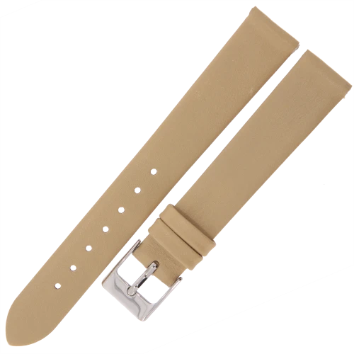 MARTA MG7 - 16mm - Gładki - BEŻOWY - Skórzany pasek do zegarka