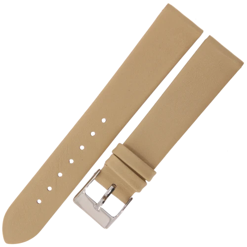 MARTA MG7 - 18mm - Gładki - BEŻOWY - Skórzany pasek do zegarka