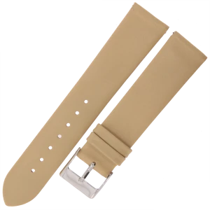 MARTA MG7 - 20mm - Gładki - BEŻOWY - Skórzany pasek do zegarka