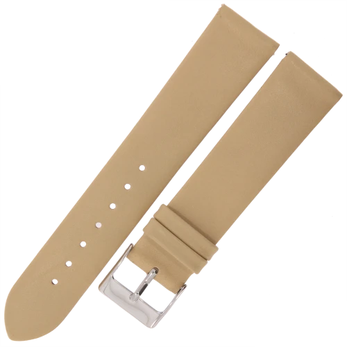 MARTA MG7 - 20mm - Gładki - BEŻOWY - Skórzany pasek do zegarka